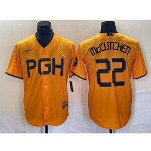 Mens Kids  Andrew McCutchen Yellow Stitched Jersey